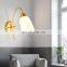 Modern wall lamp hotel home living room bedroom stair corner LED wall light gold glass lamp shade headboard wall lamps
