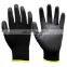 Factory Price Black Nylon PU Dipped Gripping Gloves, Guante de Poliuretano