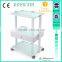 new fashion beauty spa equipment glass shelf trolley for sale