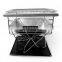 Portable folding and hanging charcoal grill for outdoor camping