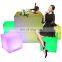 wireless led cube /Waterproof outdoor lithium battery powered Led light up glow furniture cube bench seat led chair