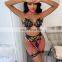 New Arrived  Black Color Lace Decorate Women Lingerie 2022 with Neck Ring and Leg Ring
