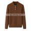 Women's 100% Cashmere Pullover Cable Knit Sweater Thick Quarter Button Style Stand Collar Casual Solid Pattern Wholesale Winter