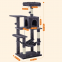 Multi-level kitten tree tower, cat tree with spacious cat nest, sisal post and toy ball, grey