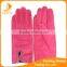 2016 winter classic warm gloves lining polyester pink sheep suede leather glove