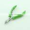 Cuticle Nail Nipper With Non-slip Green Handle