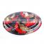 KW1-2101FB Red Golden 6 section Appetizer serving Party Platter Dish Tray with Crystal clear Lids