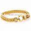 fashion men bracelet 316 l stainless steel braid link chain gold chunky chain bracelet