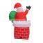 Inflatable Santa Claus in chimney,customized inflatable Santa Claus for Christmas