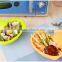 Factory price oval shape silicone kids meal box for wholesales
