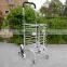 Folded shopping cart----Aluminum Alloy Frame with front and Rear PU wheel