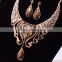 African exaggerate beautiful chandilier shaped hollow jewelry set golden crystal jewelry set bridal wedding accessories