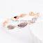 Sweet High Polished Wedding Jewelry Rose Gold Chian Piercing Small Beads Foldover Clasp Fashion Twisty Bracelets For Women
