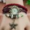 promotion genuine leather band vintage starfish pendant vintage watches for women
