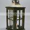 Wood & steel Pillar candle lanterns in Antique Finish