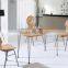 Strong durable plywood stackable dining chair with durable tube legs