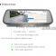 full wide screen rear view mirror monitor with 7.3 inch LCD display monitor and Wireless wireless
