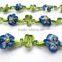 good quality blue and white flower lace trim