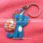 Custom raised logo slicone rubber keychain