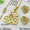 Latest pretty heart style gold 24k jewelry set