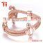 new gold bracelet designs for men anchor bracelet bangle rose gold plated AAAzircon stone inlay 316l stainless steel bracelet