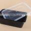 black takeaway food container with cutlery 3 compartment 1000ml