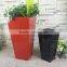 Modern Style Small Square Black Fiberglass Garden Planter Flowerpot