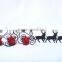 RH-4566 Christmas Reindeer Sleigh metal Candle Holder with 3 red glass Candle Holder