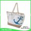 Canvas material beach bag with rope handles