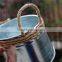 2016 Modern Worn-out Garden Metal Flower Pot With Hemp Rope Double Handles