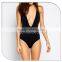 latest fashion Black deep v brazilian bikini swimwear 2016