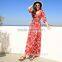 Wholesale V neck maxi beach dress ladies western long dress