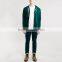 Men's plain teal 100% polyester zip up pocket hoodies