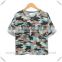 camo crop top for women fashion 2015 cotton camouflage pattern printing t shirt sexy causal loose top short sleeve midriff tee