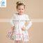 2017 Spring Girls Dresss Printed With Flowers Fashion Designs For Girls Long Sleeve Pleated Children's Dress