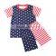 july 4th American kaiyo summer wholesale children's boutique clothing outfits cute baby bodysuit baby boy set