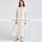 White short sleeve maxi Dress, women emboriedered fashion mesh dress