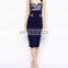 CHEFON Lace sweetheart and peplum detail sexy dress for women