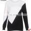 Sweater manufacturer black and white color block men long sleeve shirt
