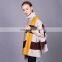 2017 wholesale women trendy knitted sweater multi color block turtuleneck poncho coats