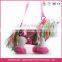 Plush colorful unicorn animal shape bag for kid