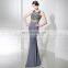 New Fashion Elegant Sheath Gray Chiffon Beaded Long Evening Dresses LX383