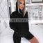 Custom Logo Women Clothing Over Size Plain Sport Hoodie & Shorts Two Piece Sets