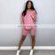 Custom Logo Women Clothing Over Size Plain Sport Hoodie & Shorts Two Piece Sets