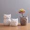 Nordic Simple Style Grey White Owl Animol Ceramic Vase Decoration For Home Bedroom Study