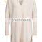 Открытая длинная cashmere воротник V вязаная женская свитерка