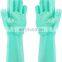 Magic Dishwashing Cleaning Sponge Gloves Reusable Silicone Brush Scrubber Gloves Heat Resistant for Dishwashing Kitchen Bathroom