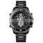 SKMEI 1670 Golden Stainless Steel Watch Men Analog Digital Wrist Watch with Countdown Timer