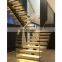 USA Construction Standard Modern Staircase Interiors Double/Single Keel Stairs With Wooden Tread