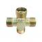 QHH3746.2 Carbon Steel Copper Brass O-Ring Face Seal 4-way Cross Oil and Gas Pipe Fitting